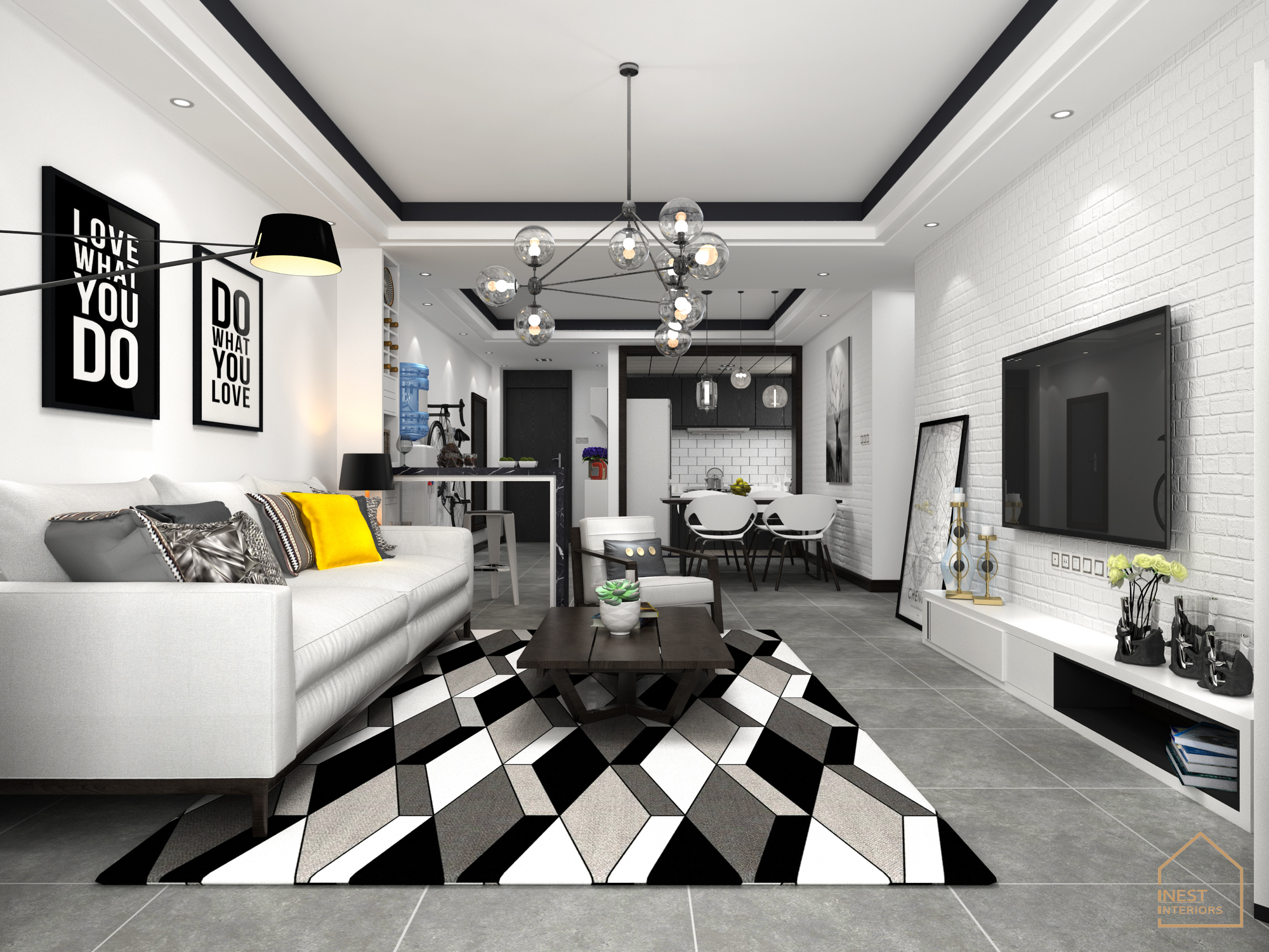 Thiết kế nội thất chung cư 60m2 theo phong cách tối giản Bắc Âu